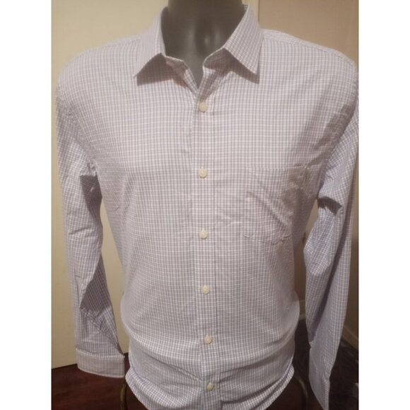 UNTUCKit Men's Shirt Large L Slim Fit Dalton Slim Fit Nylon Elastane Pink Blue - Picture 1 of 11